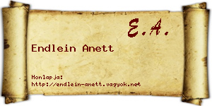 Endlein Anett névjegykártya